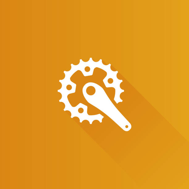 Metro Icon - Bicycle crank set Bicycle crank set icon in Metro user interface color style. Bicycle cycling rotor chainring stock illustrations