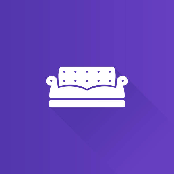 Metro Icon - Couch Couch icon in Metro user interface color style. Interior chair cozy living room red cushion covers stock illustrations