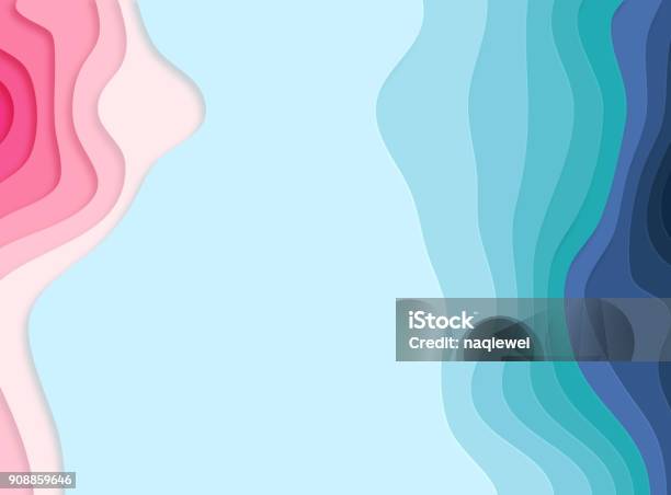 3d Flowing Gradient Background Stock Illustration - Download Image Now - Ribbon - Sewing Item, Paper, Striped