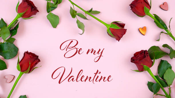 istock Happy Valentine's Day overhead background with copy space 908863300