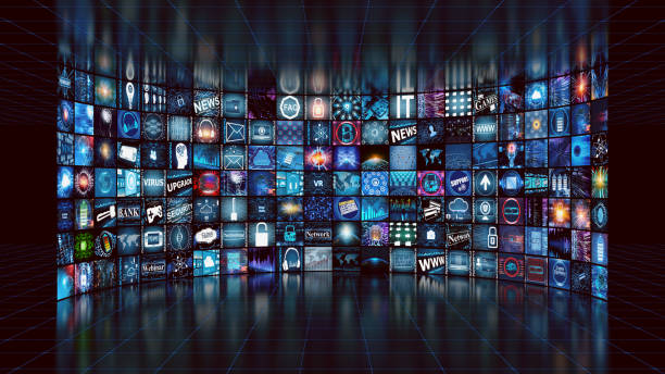istock Media concept with TV screens 908863540