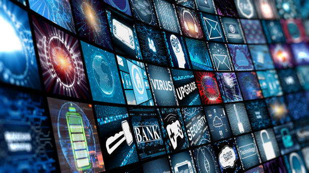 istock Media concept with TV screens 908867716