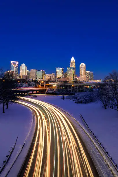 Photo of Charlotte winer skyline