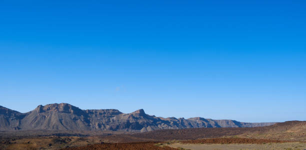 istock mountain landscape panorama, desert valley with clear blue sky background - 908872032