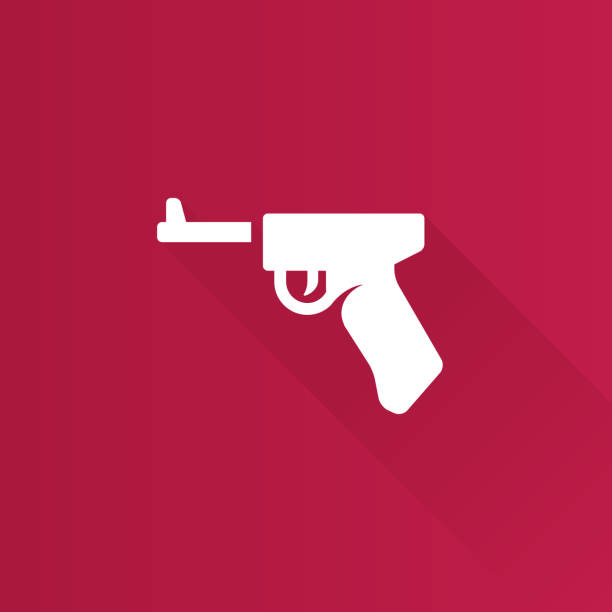 ilustrações, clipart, desenhos animados e ícones de ícone de metro - arma de braço - computer shooting handgun gun