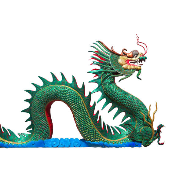 istock Green chinese dragon statue. 908878402
