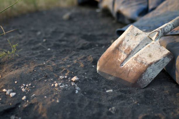 istock Shovels are placed after not being used. 908884176