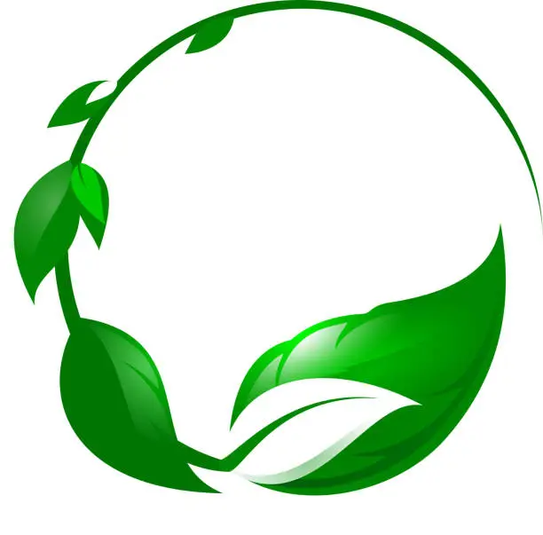 Vector illustration of leaf circle