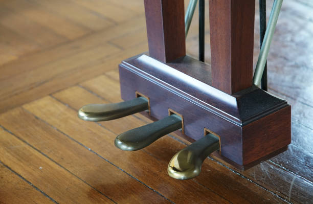 Scene of the pedal of the piano of the musical instrument