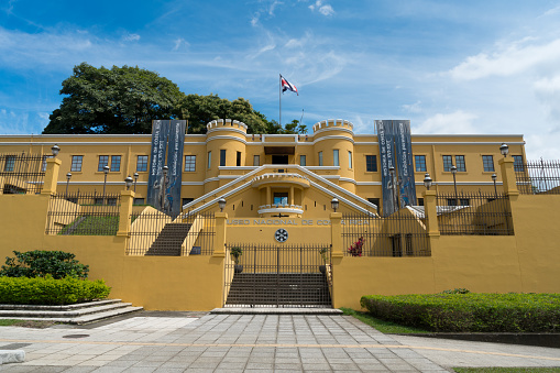 SAN JOSE, COSTA RICA - November 12: View of the Plaza de la Democracia from the National Museum of Costa Rica. National Museum of Costa Rica at Democracy Square in downtown San Jose.