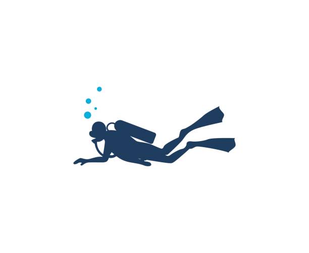 illustrazioni stock, clip art, cartoni animati e icone di tendenza di icona delle immersioni subacquee - scuba diving