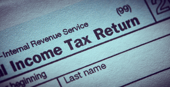 Income tax 1040 form  close up
