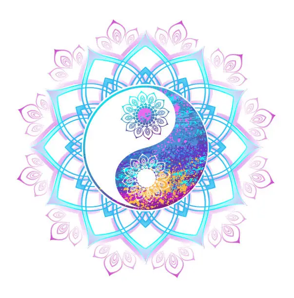 Vector illustration of Pastel symbol of yin yang