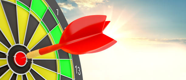 istock Target hit in center by arrows. 3d illustration 908920152