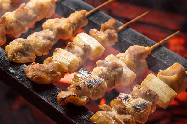 istock Yakitori, Grilled chicken skewers 908941164