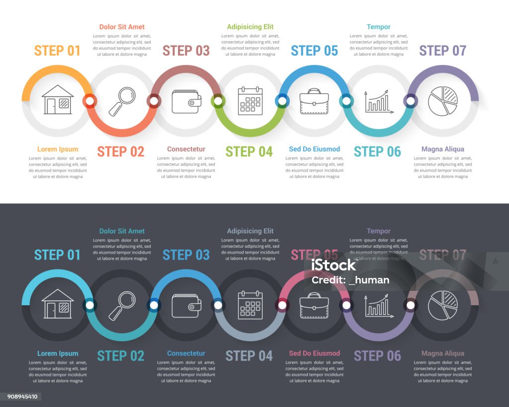 7 Step Pathway Form.pdf 7 Steps Infographics Stock Illustration - Download Image Now - Number 7 ...
