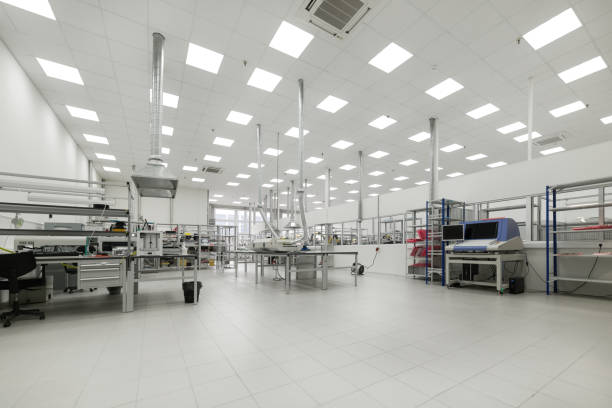 istock Factory for the manufacture of electronic printed circuit boards. Workshop surface mounting and pre-assembly 908946058