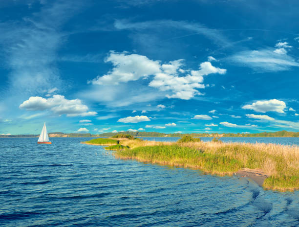 the nature and boat sports at the Stettiner Haff near Ueckermünde, Mecklenburg-Western Pomerania, Germany