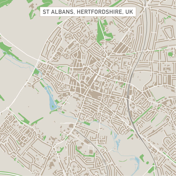 istock St Albans Hertfordshire UK City Street Map 908957588