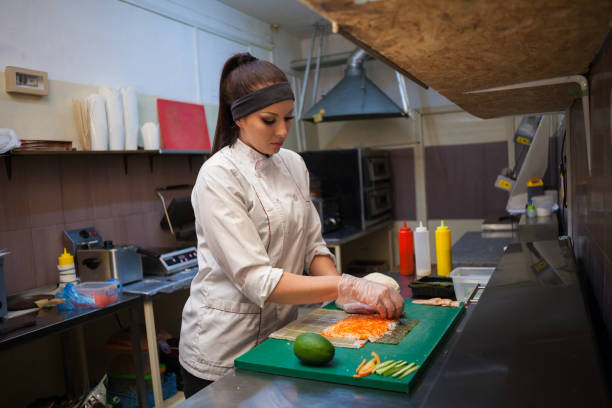 istock sushi delivery restaurants the chef prepares meals in the kitchen 908960190