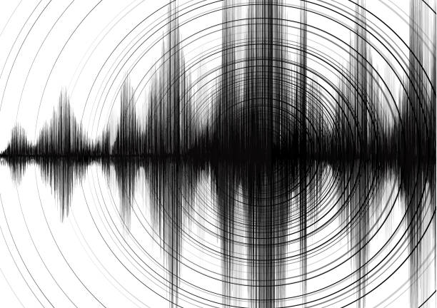 istock Super Power of Earthquake Wave with Circle Vibration on White paper background,audio wave diagram concept,design for education and science,Vector Illustration. 908961000