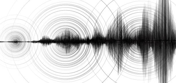 istock Earthquake Wave with Circle Vibration on White paper background,audio wave diagram concept,design for education and science,Vector Illustration. 908961112