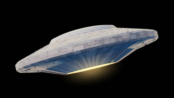 istock UFO, alien spaceship with extraterrestrial visitors, flying saucer (3d space illustration isolated on black background) 908964808