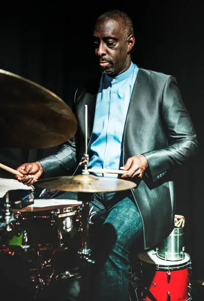 Photo of Drummer performing in an event