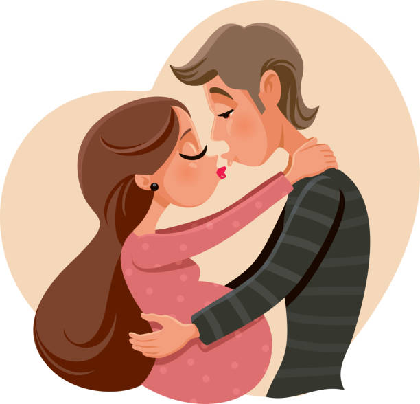 Kissing Pregnant Couple Cartoon Illustrations, Royalty-Free Vector Graphics  & Clip Art - iStock
