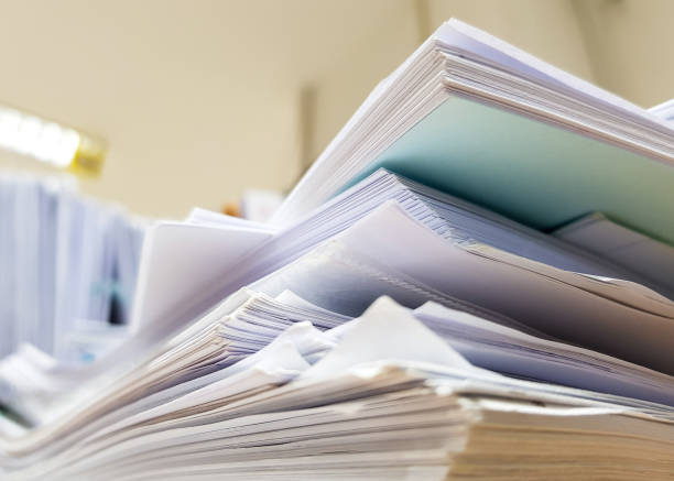 istock Paper Document and books design for office concept background. 908970628
