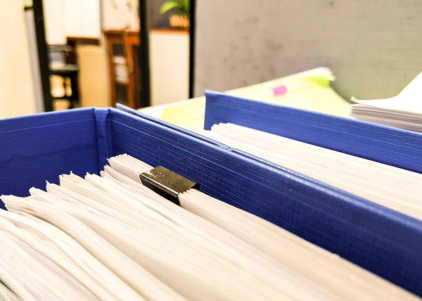 istock Blue folder document with Paper sheet on office and finance concept background,design for advertising,illustration and banner. 908974244