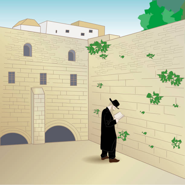 통곡의 벽 - jerusalem stone illustrations stock illustrations