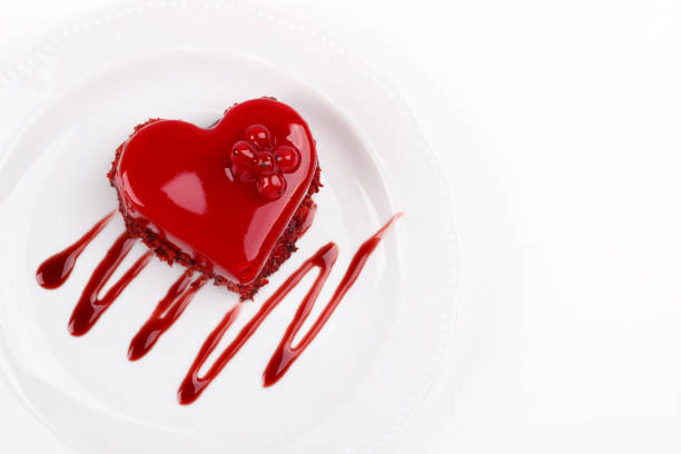 Heart shaped red velvet cake