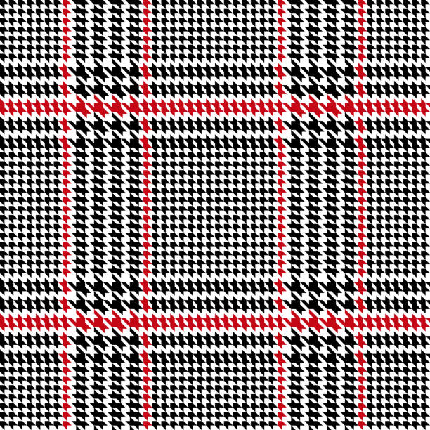 проверить мода бесшовные шаблон - houndstooth pattern geometric shape textile stock illustrations