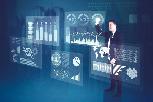 istock American businessman touching virtual screen 909000862