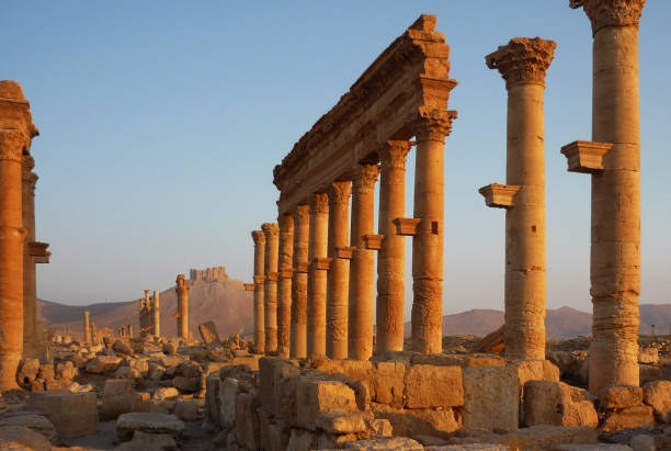 istock Syrian archeological site Palmyra at sunrise 909001780