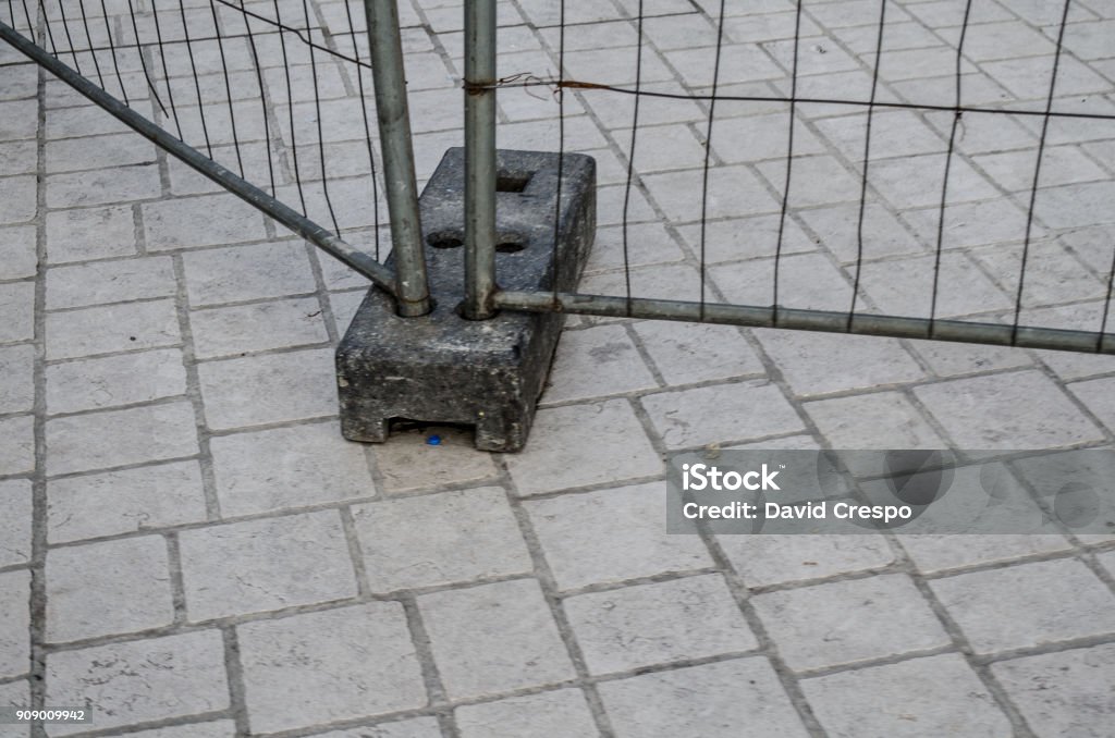 Construction Construction fence and pavement. 2017 Stock Photo