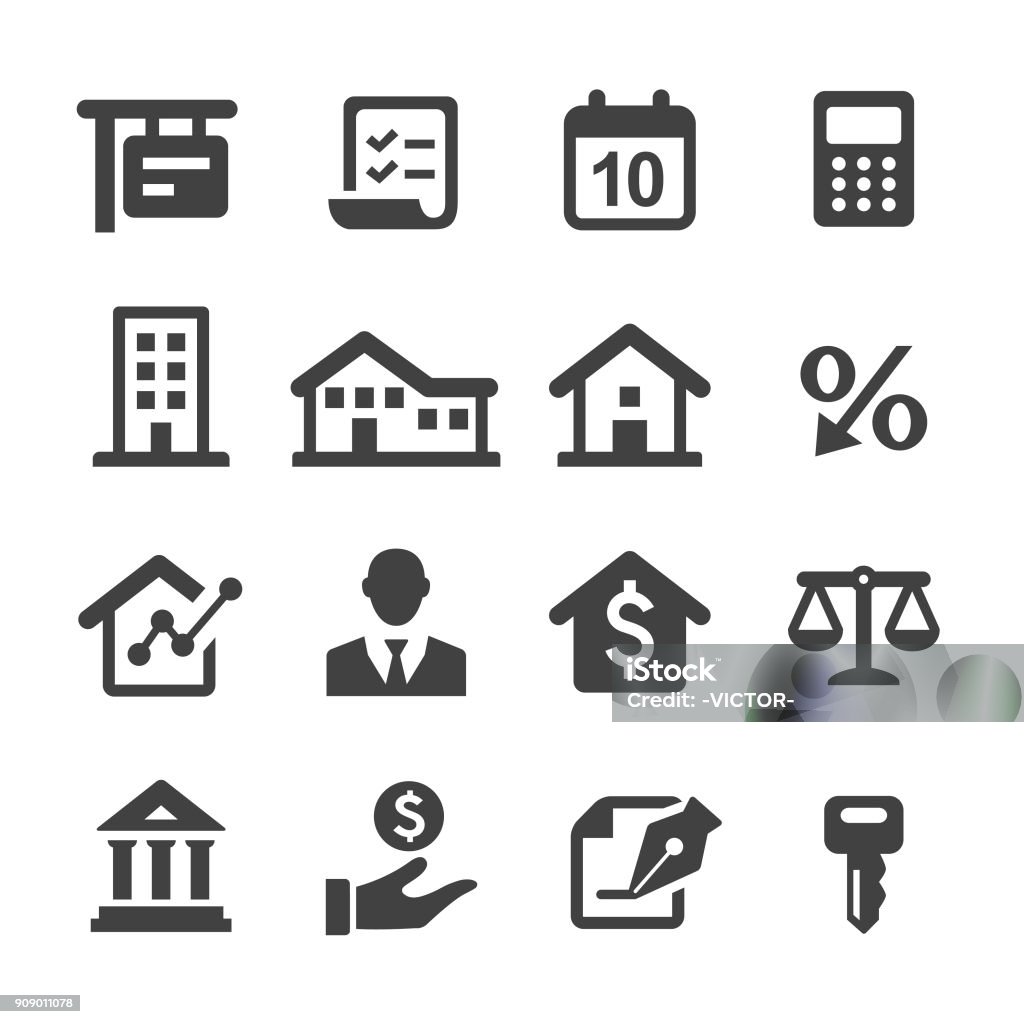 Mortgage Icons - Acme Series Mortgage, house, loan, finance, real estate, Icon Symbol stock vector