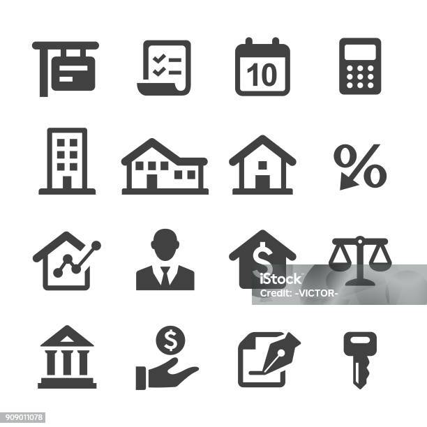 Mortgage Icons Acme Series Stock Illustration - Download Image Now - Icon Symbol, Mortgage Loan, Mortgage Document
