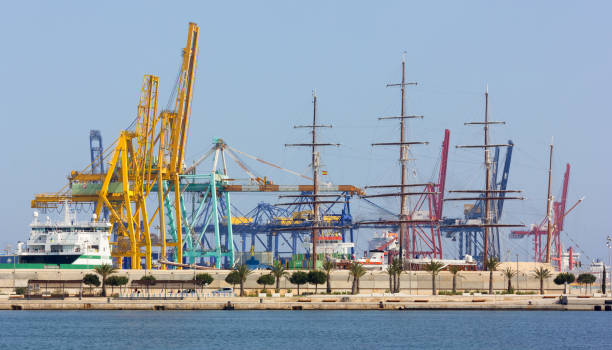 Seaport of Valencia stock photo