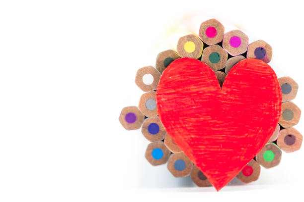 Paper heart with Pastel and White background. Valentine Concept