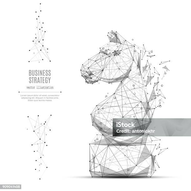 Chess Horse Low Poly Blue Stock Illustration - Download Image Now - Chess, Knight - Chess Piece, Horse