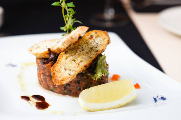 istock Salmon tartar with red caviar 909042098