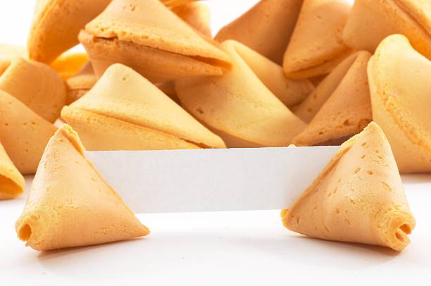 istock Chinese fortune cookies with white blank paper 90904417