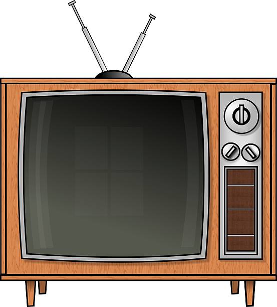 ilustrações, clipart, desenhos animados e ícones de tv vintage - rabbit ear antenna