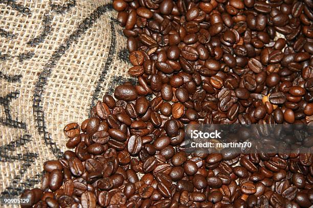 Foto de Cafe Backround Com Espaço De Cópia De Texto e mais fotos de stock de Aniagem de Cânhamo - Aniagem de Cânhamo, Assado, Café - Colheita