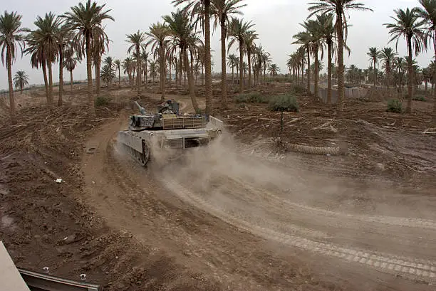 M-1 Abrams Main Battle in Iraq. Semi-Fisheye effect. 