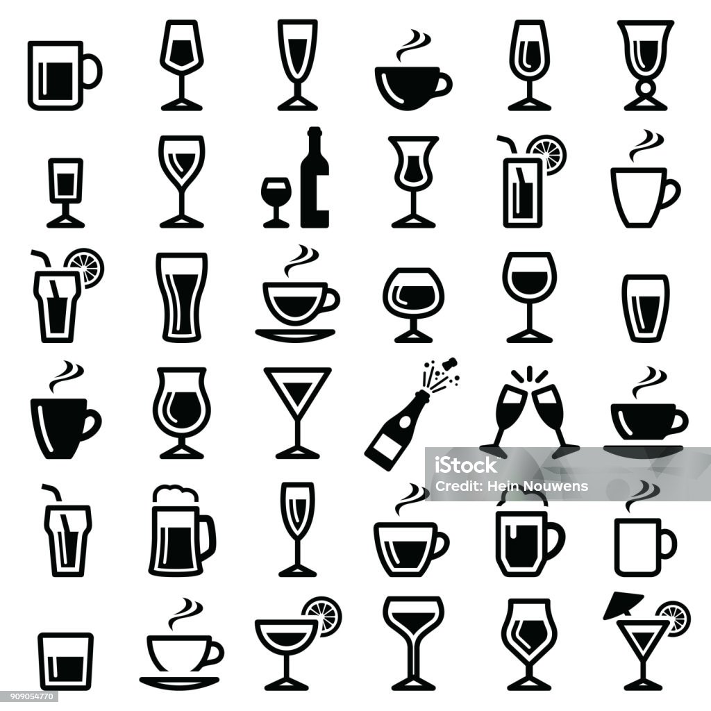 Drinks icon Drinks icon collection - vector silhouette and illustration Icon Symbol stock vector