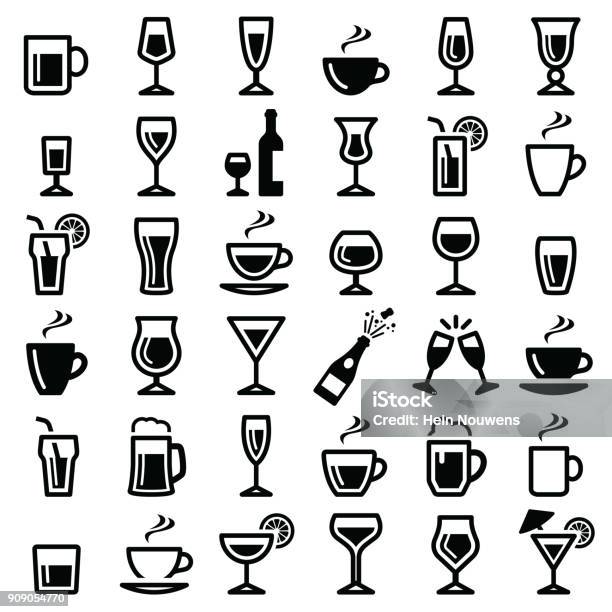 Drinks Icon Stock Illustration - Download Image Now - Icon Symbol, Drink, Alcohol - Drink