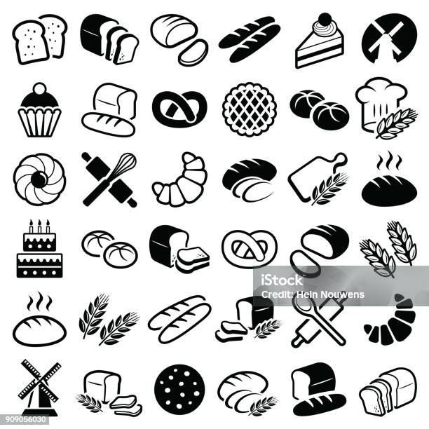 Bakery Icons Stock Illustration - Download Image Now - Icon Symbol, Bread, Bakery